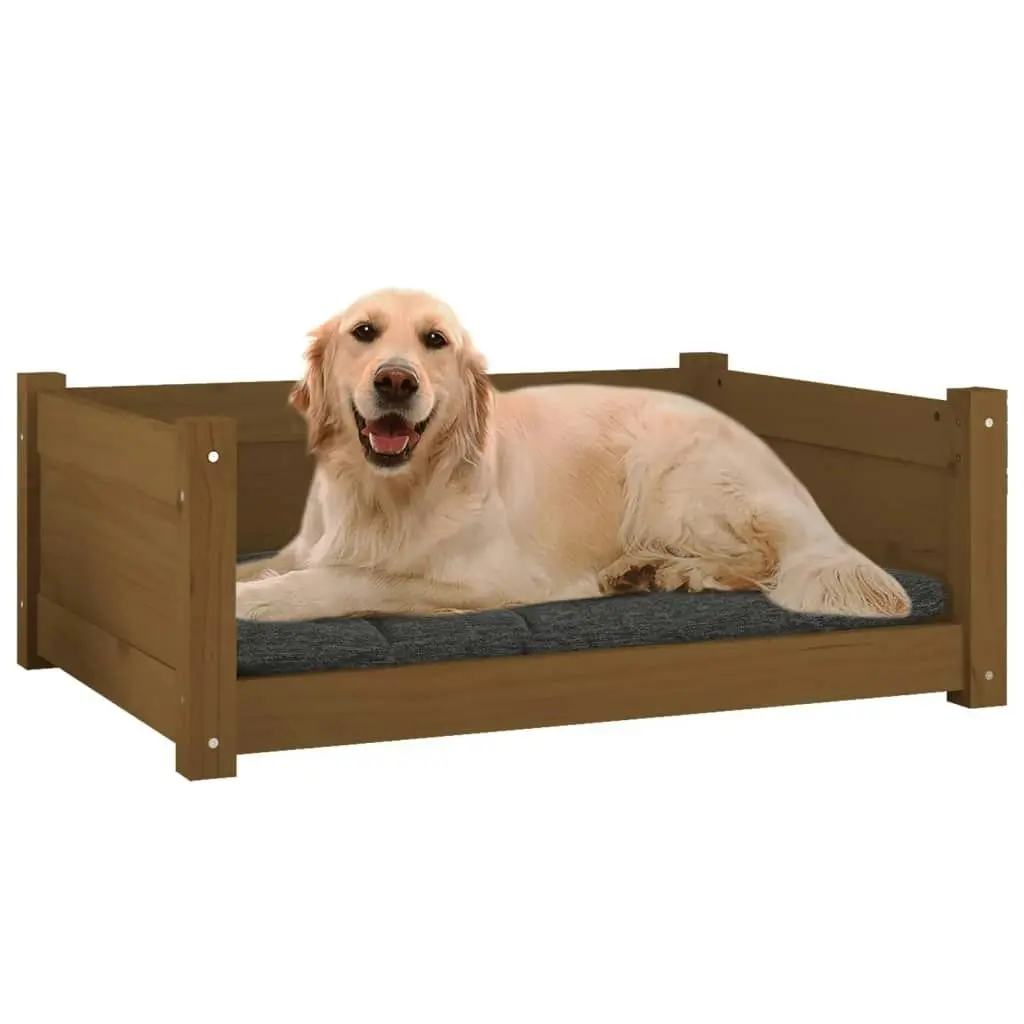 Dog Bed Honey Brown 75.5x55.5x28 cm Solid Pine Wood 821455