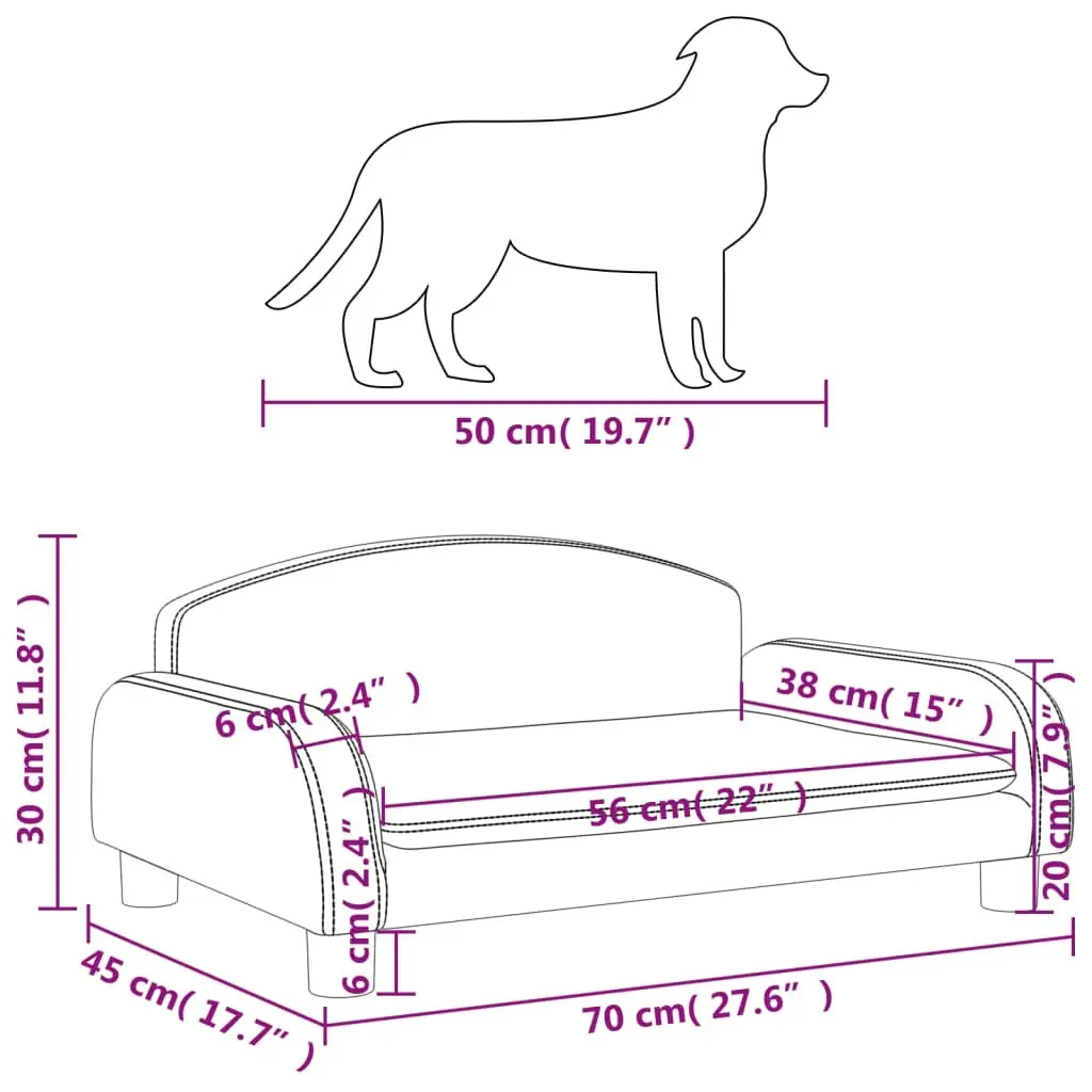 Dog Bed Light Grey 70x45x30 cm Fabric 171960