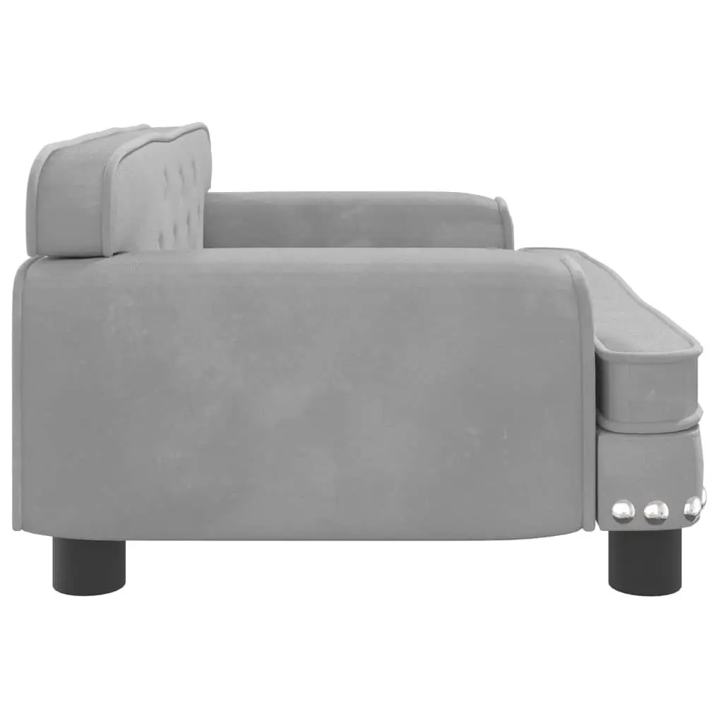 Dog Bed Light Grey 70x45x30 cm Velvet 171883