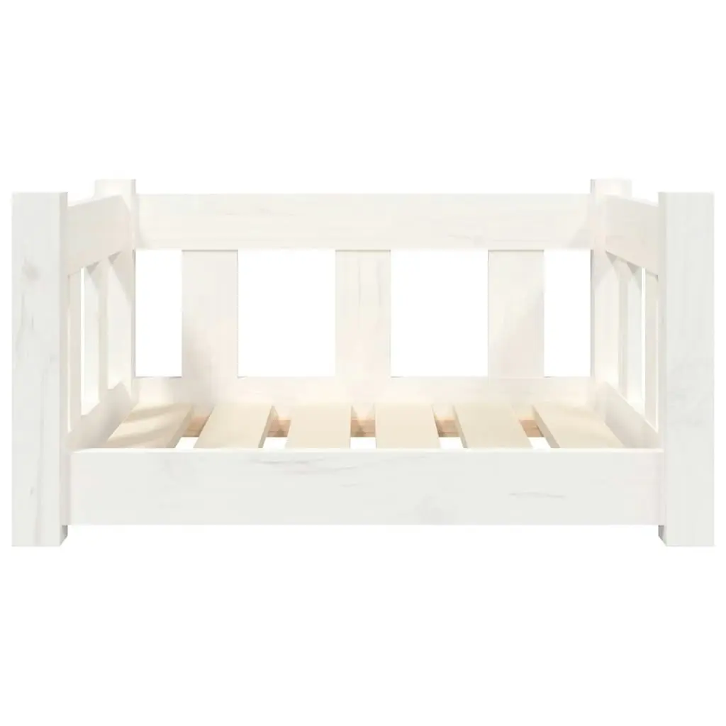 Dog Bed White 55.5x45.5x28 cm Solid Wood Pine 820183