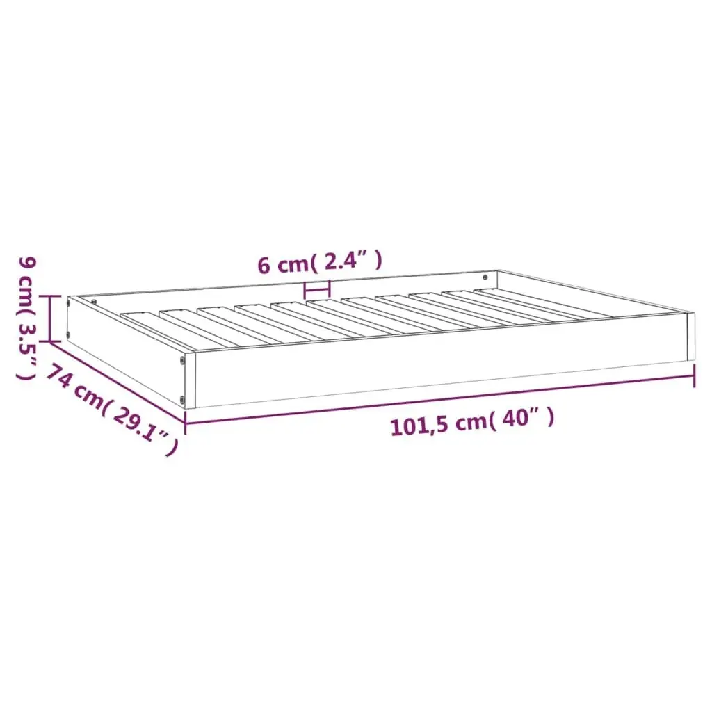 Dog Bed White 101.5x74x9 cm Solid Wood Pine 820867