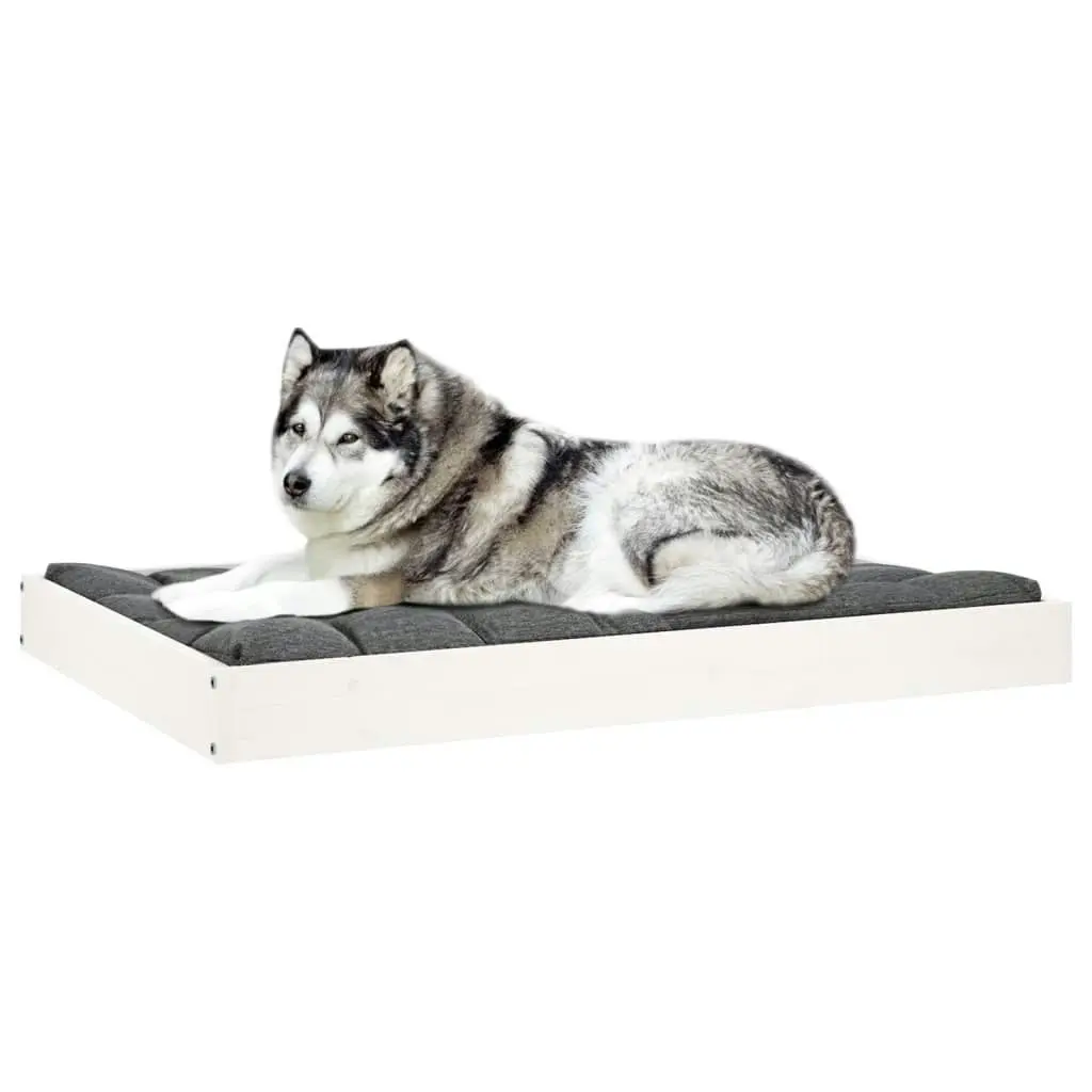 Dog Bed White 101.5x74x9 cm Solid Wood Pine 820867