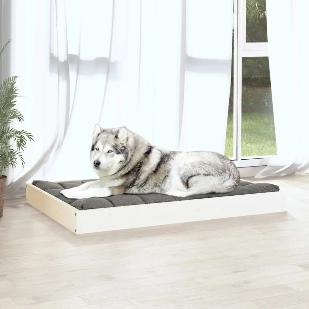 Dog Bed White 101.5x74x9 cm Solid Wood Pine 820867