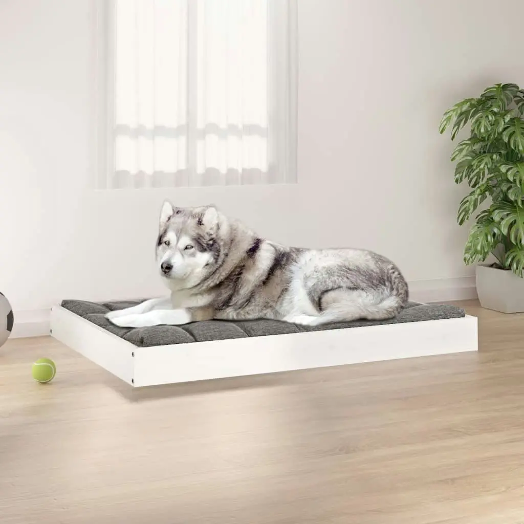 Dog Bed White 101.5x74x9 cm Solid Wood Pine 820867