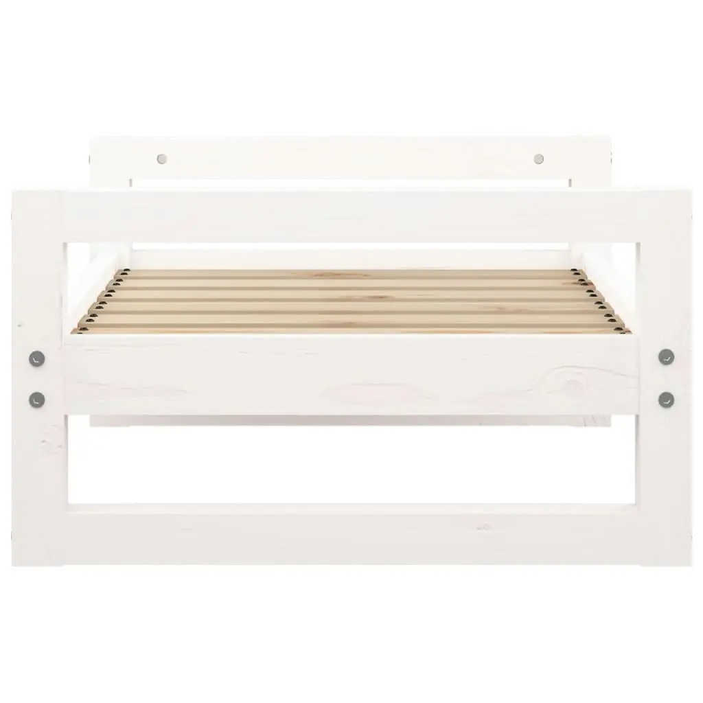 Dog Bed White 65.5x50.5x28 cm Solid Pine Wood 821473