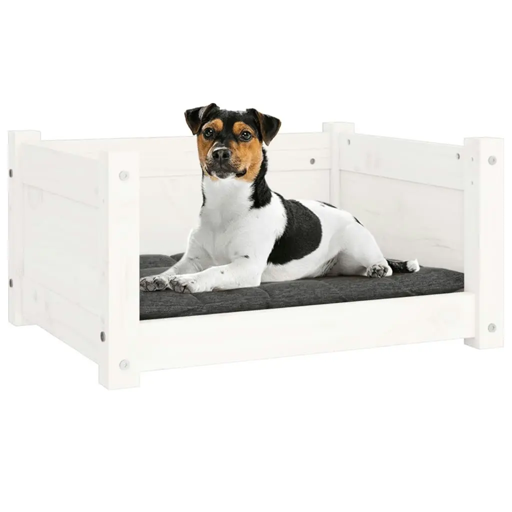 Dog Bed White 55.5x45.5x28 cm Solid Pine Wood 821443