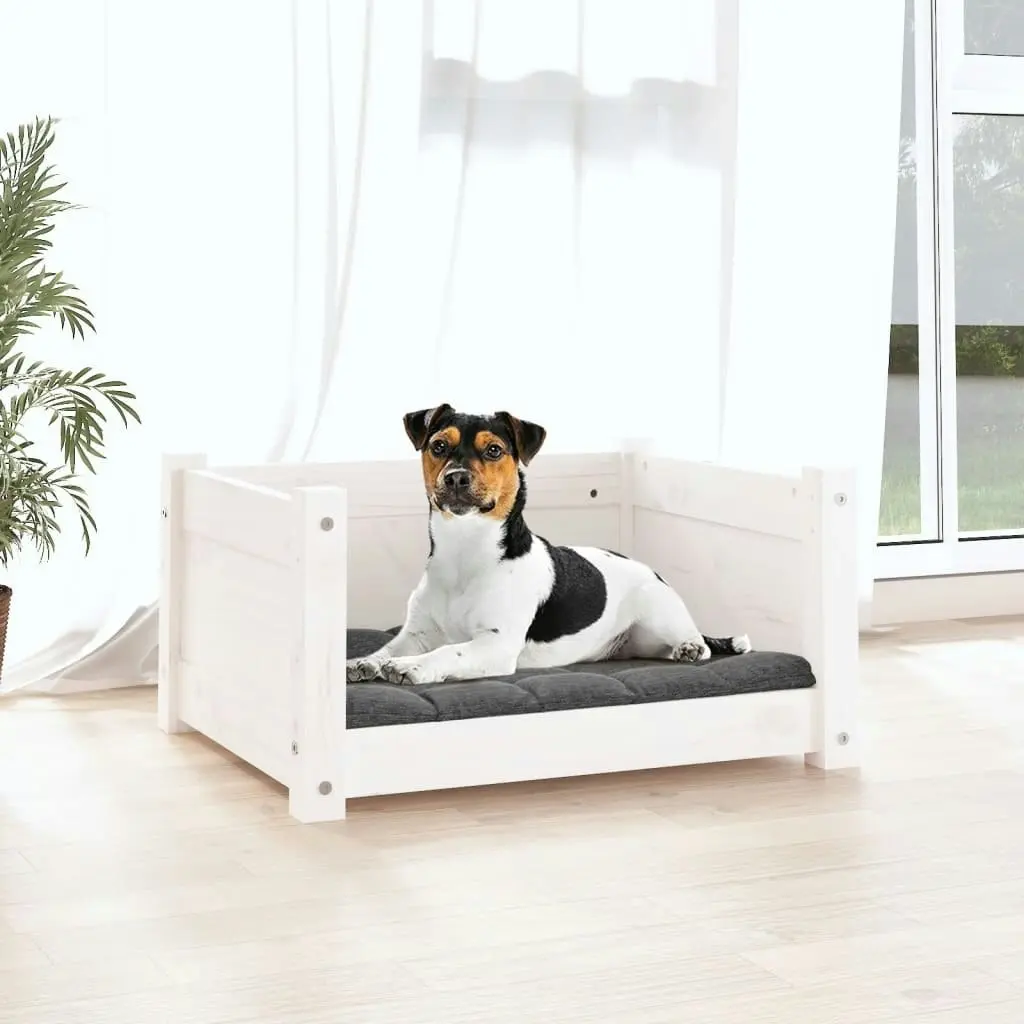 Dog Bed White 55.5x45.5x28 cm Solid Pine Wood 821443