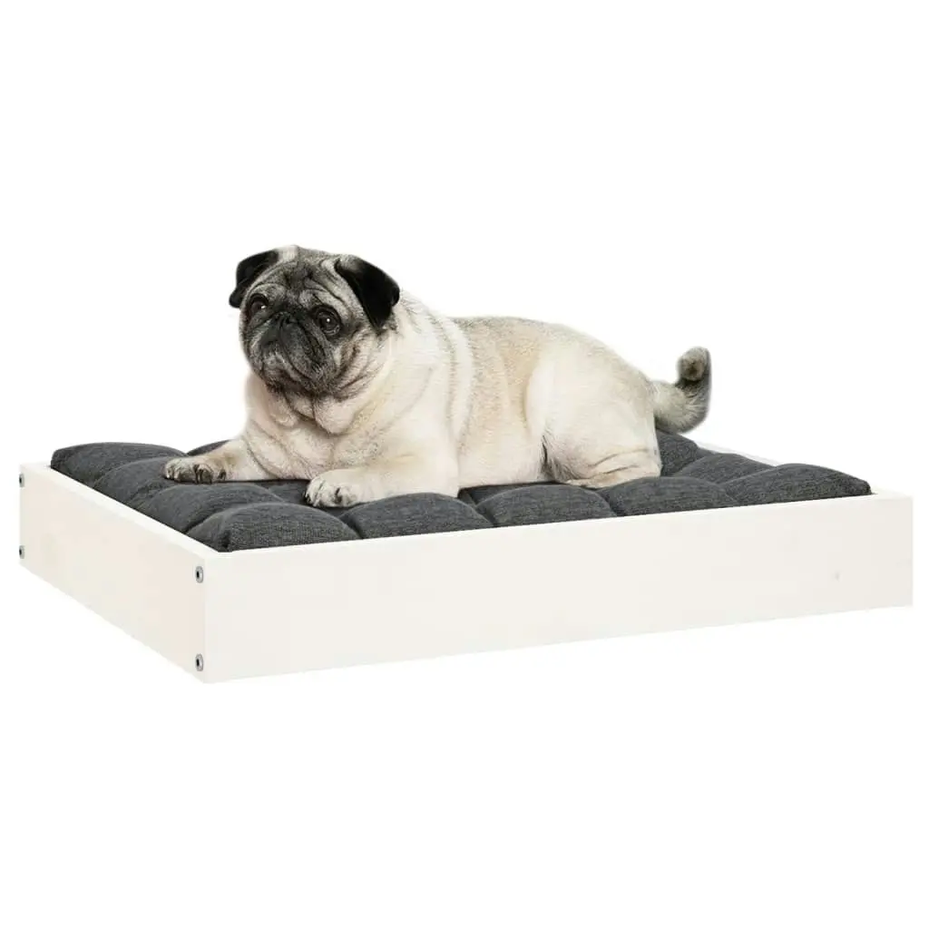 Dog Bed White 61.5x49x9 cm Solid Wood Pine 820852