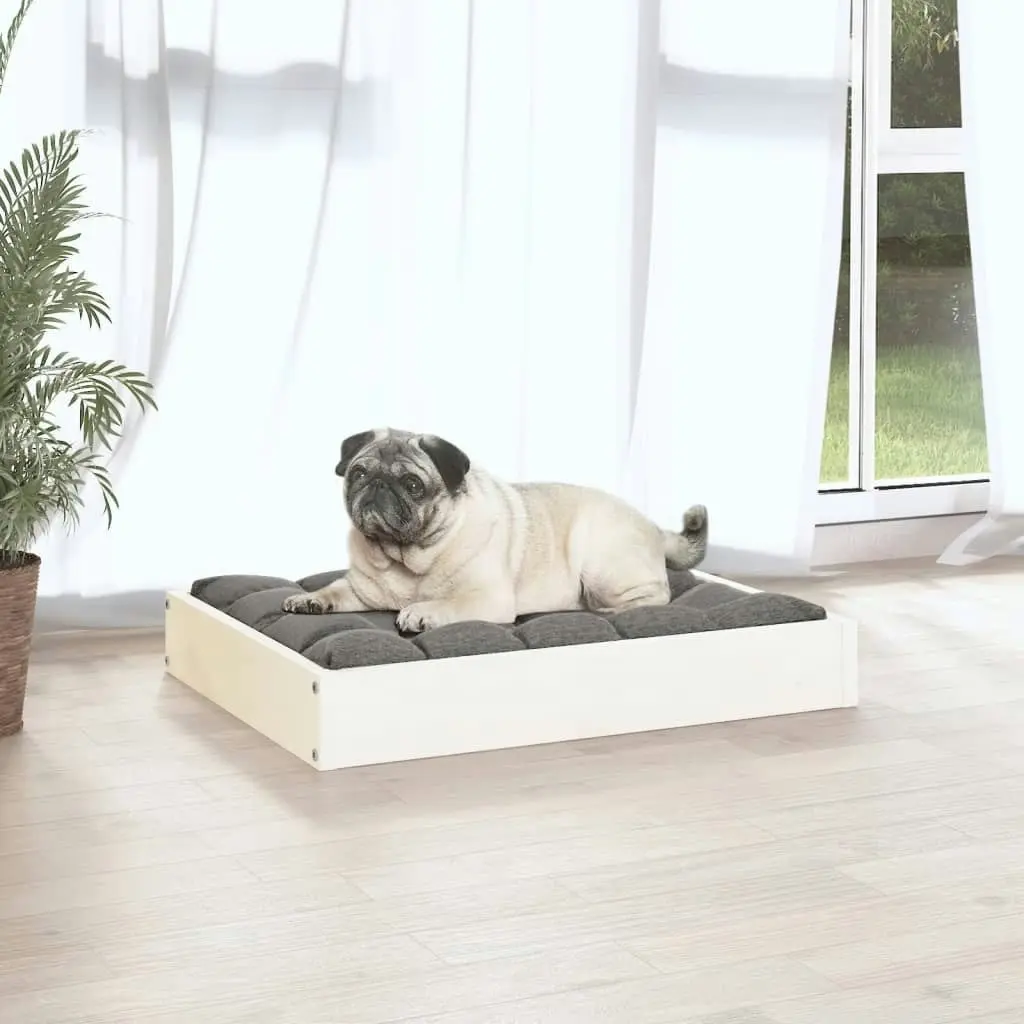 Dog Bed White 61.5x49x9 cm Solid Wood Pine 820852