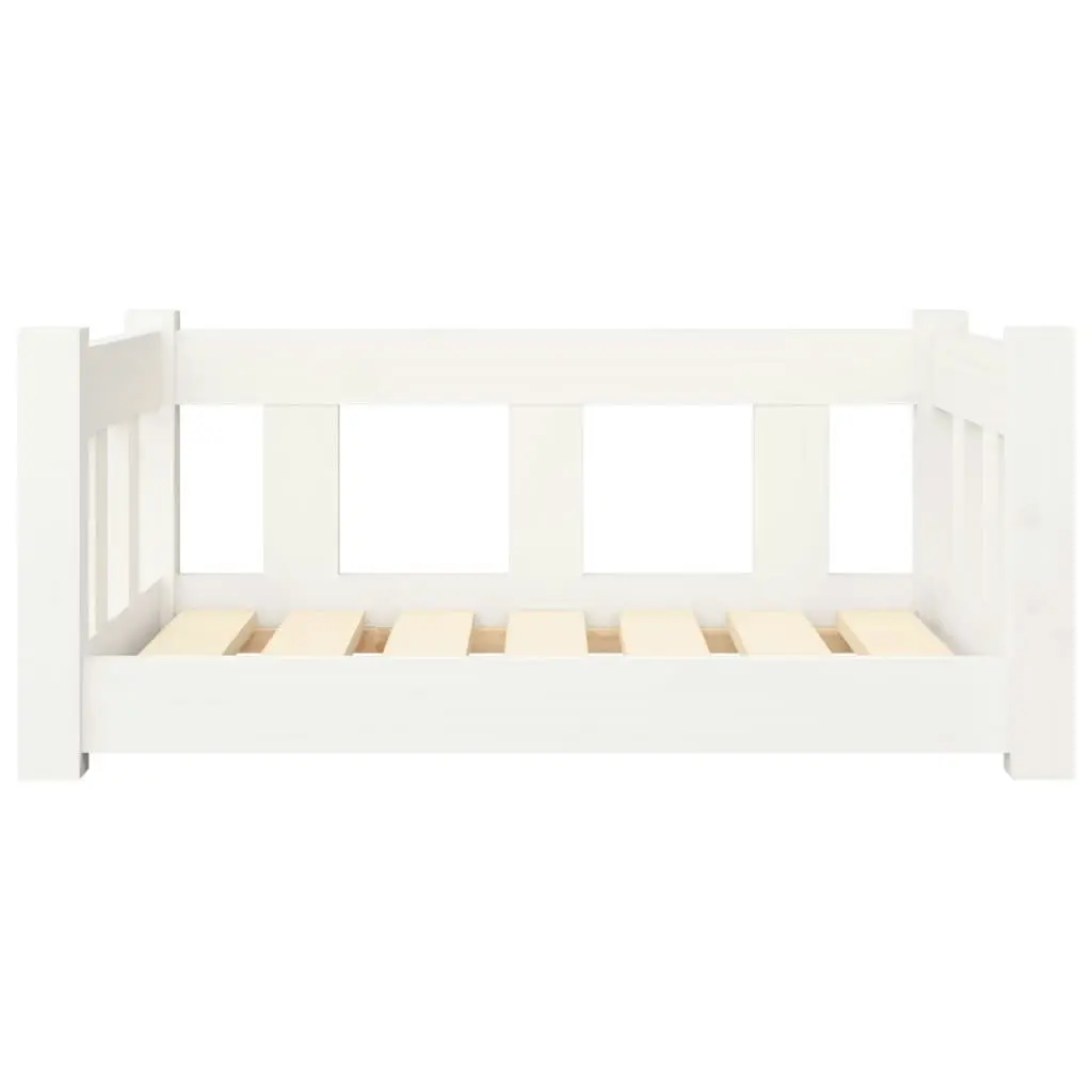 Dog Bed White 65.5x50.5x28 cm Solid Wood Pine 820188