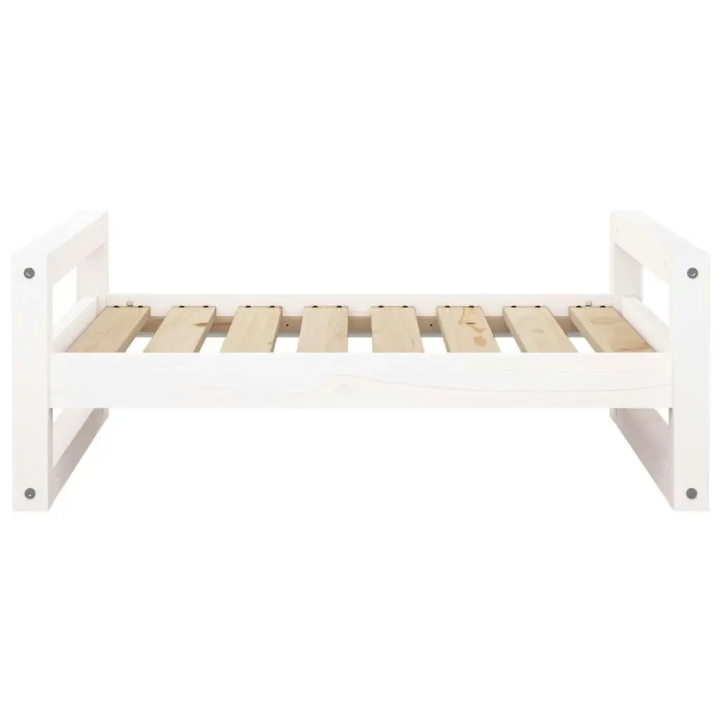 Dog Bed White 75.5x55.5x28 cm Solid Pine Wood 821478