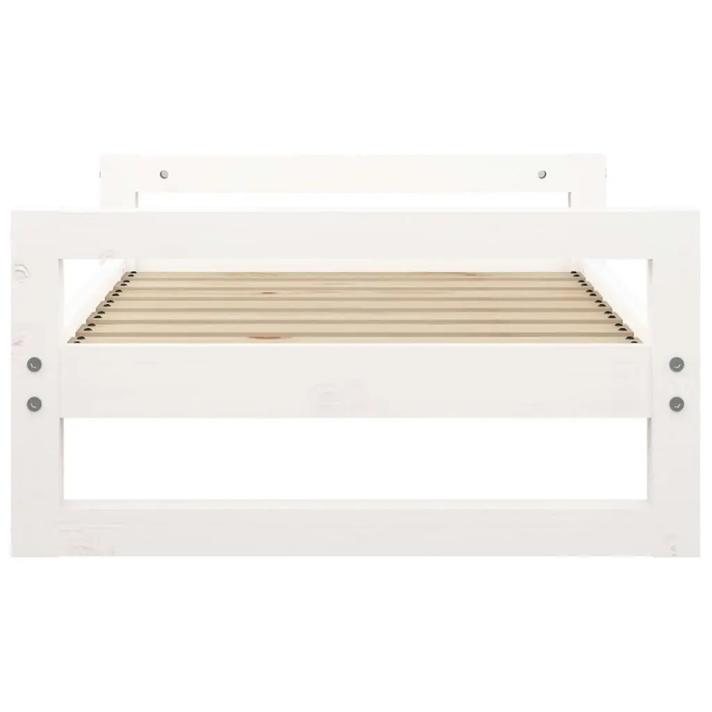 Dog Bed White 75.5x55.5x28 cm Solid Pine Wood 821478