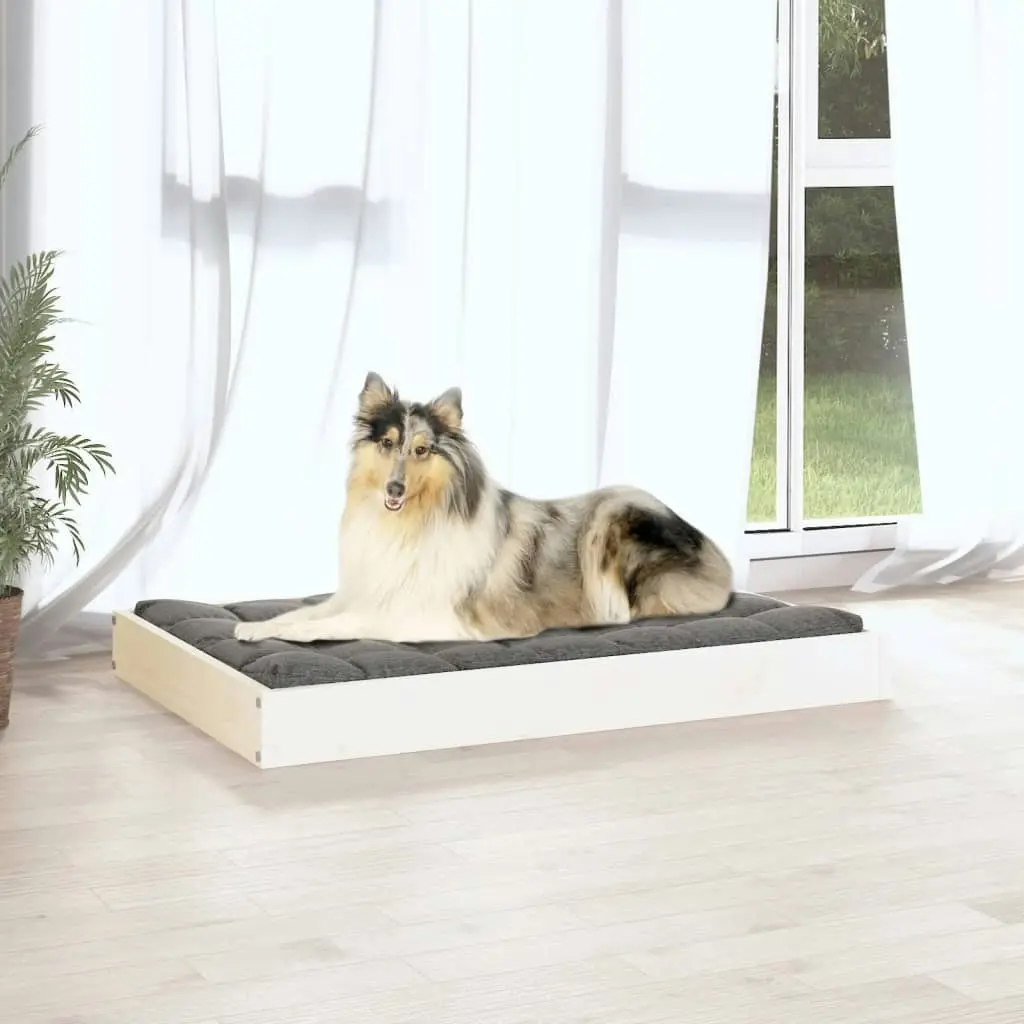 Dog Bed White 91.5x64x9 cm Solid Wood Pine 820862