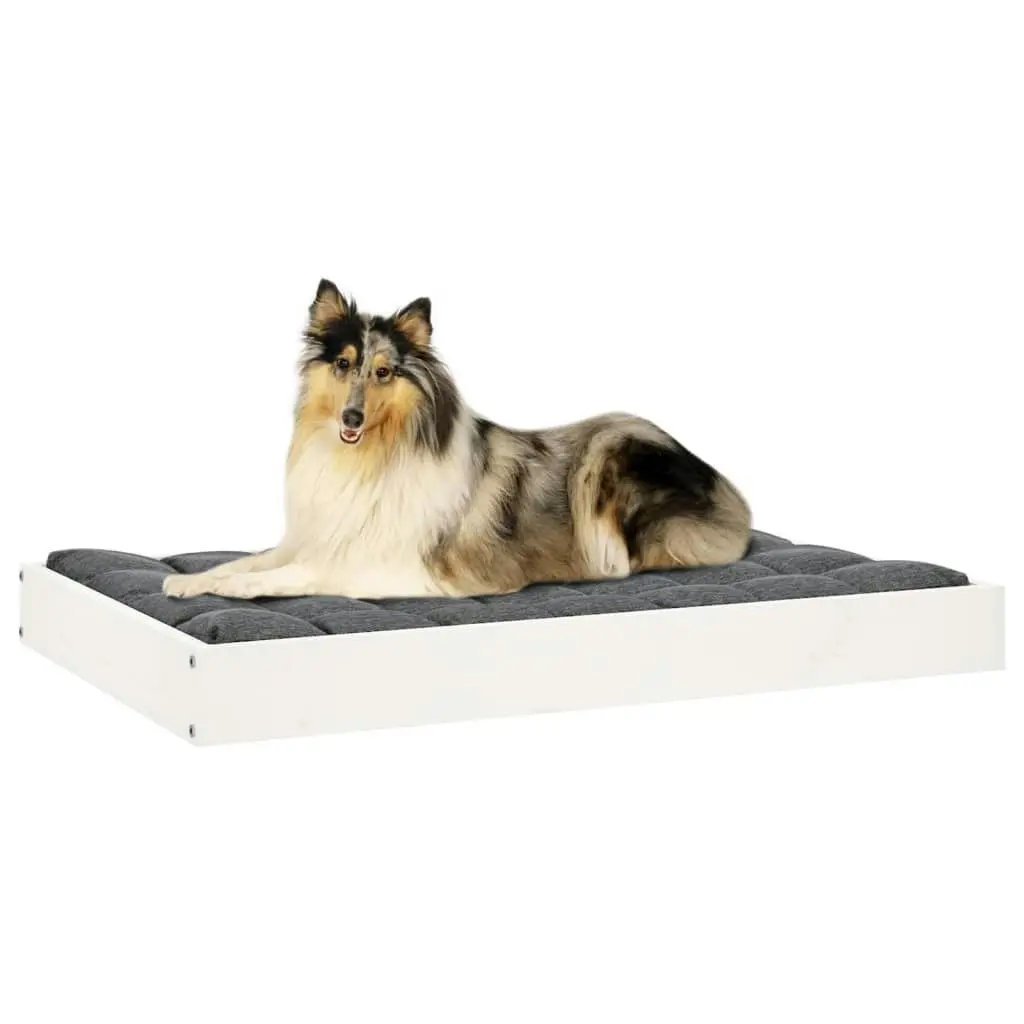 Dog Bed White 91.5x64x9 cm Solid Wood Pine 820862