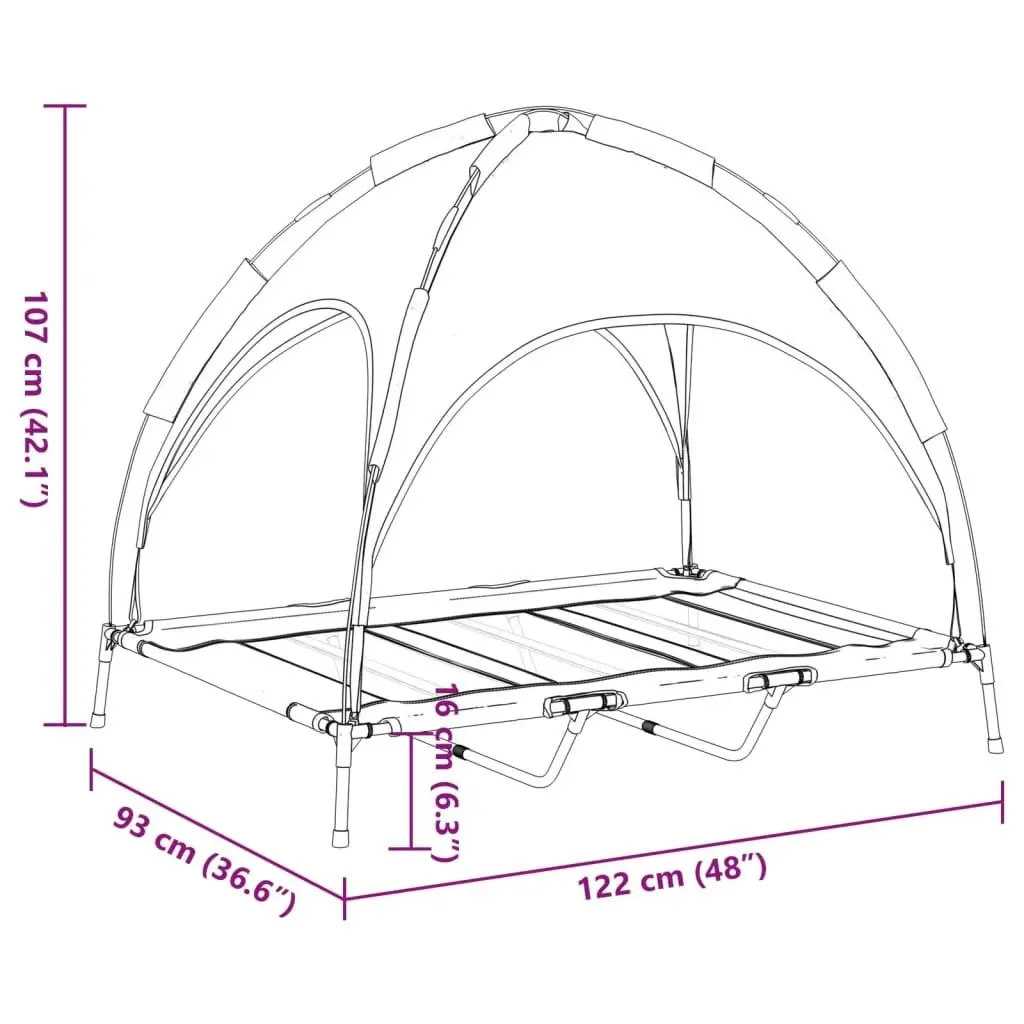 Dog Bed with Canopy Anthracite Oxford Fabric and Steel 172595