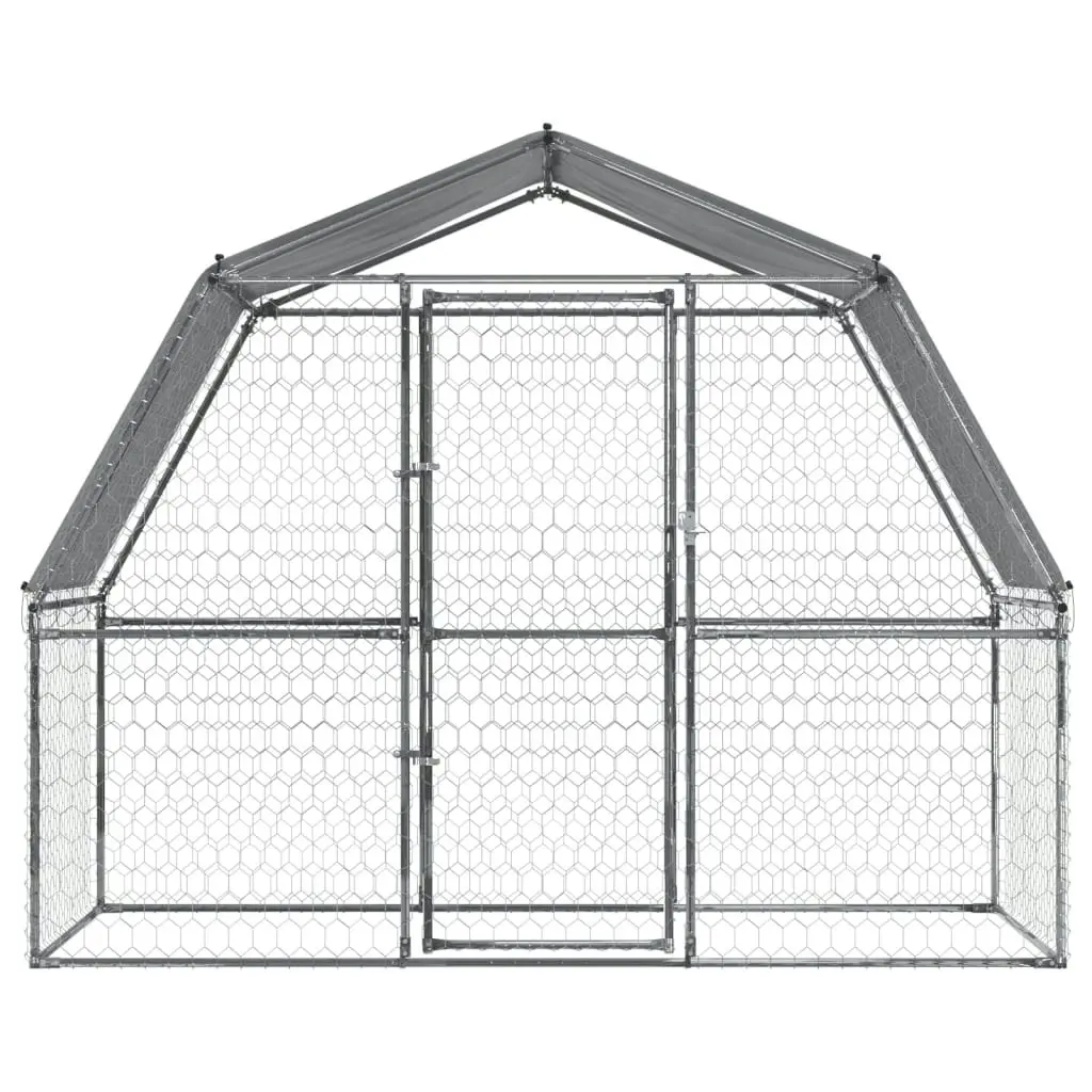 Dog Cages 2 pcs with Roof and Door Silver Galvanised Steel 3294908