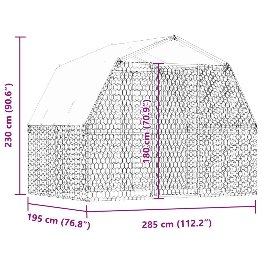 Dog Cages 2 pcs with Roof and Door Silver Galvanised Steel 3294908