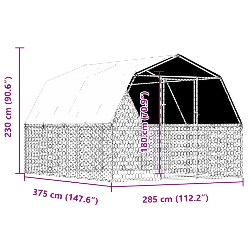 Dog Cages 2 pcs with Roof and Door Silver Galvanised Steel 3294909