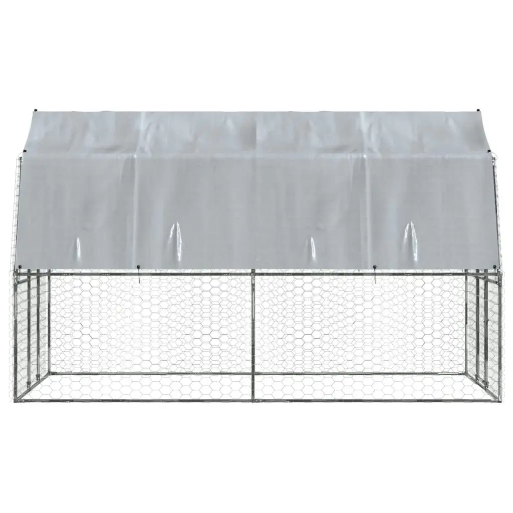 Dog Cages 2 pcs with Roof and Door Silver Galvanised Steel 3294909