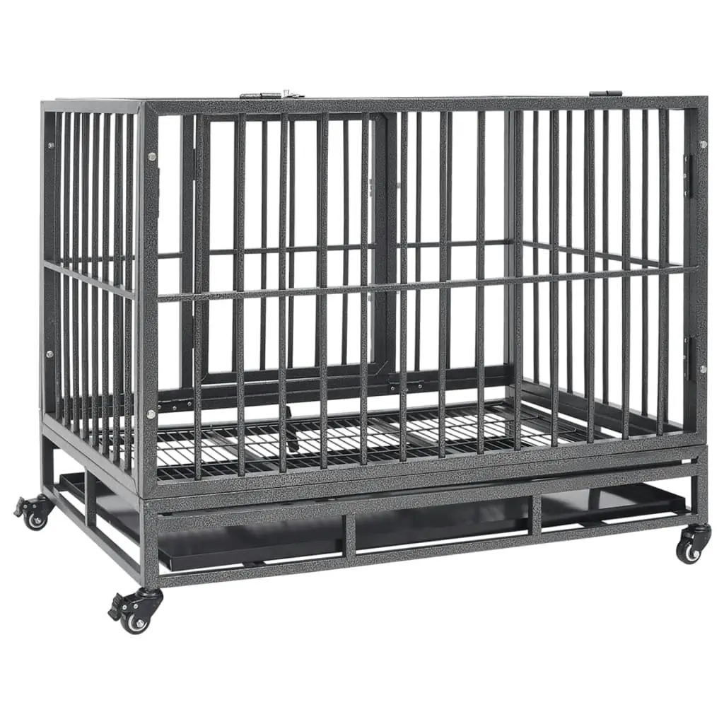 Dog Cage with Wheels Steel 102x72x85 cm 171492