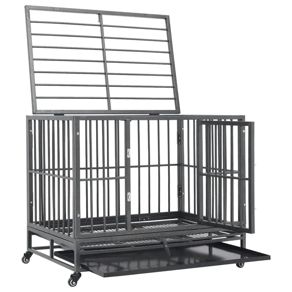 Dog Cage with Wheels Steel 102x72x85 cm 171492