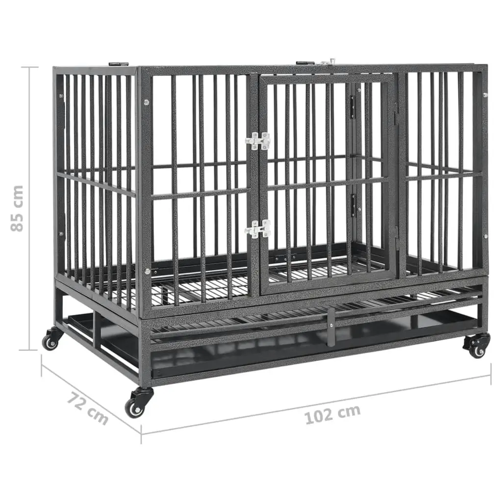 Dog Cage with Wheels Steel 102x72x85 cm 171492