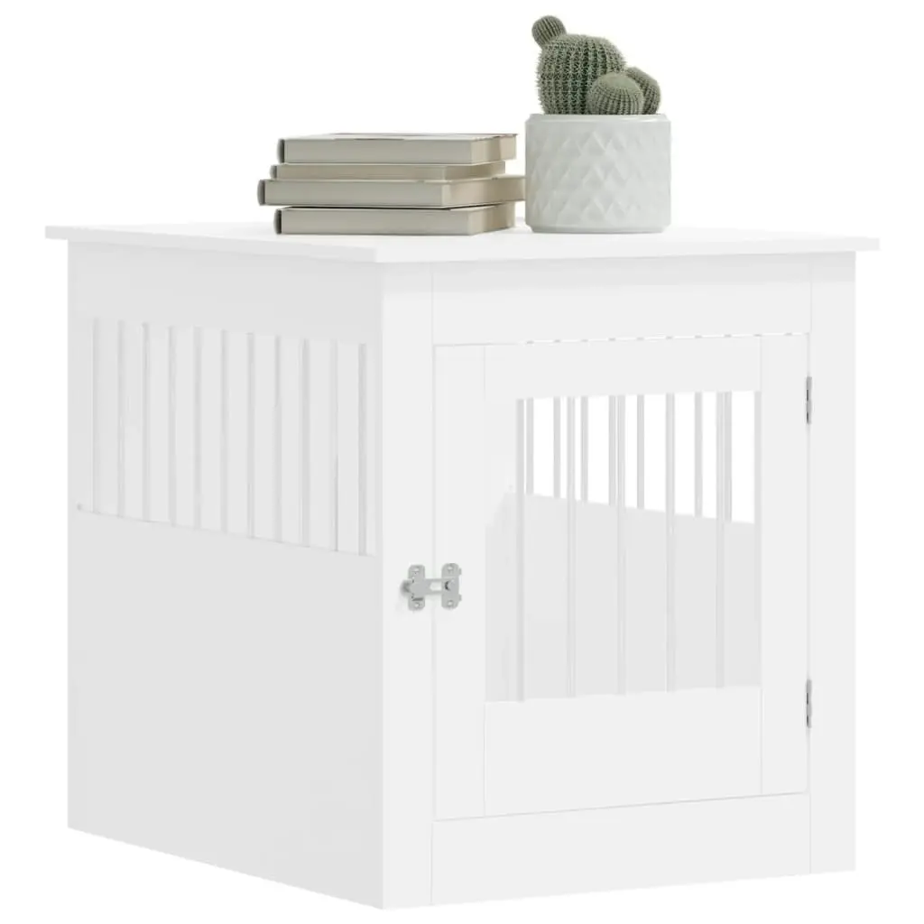 Dog Crate Furniture White 64.5x80x71 cm Engineered Wood 838330