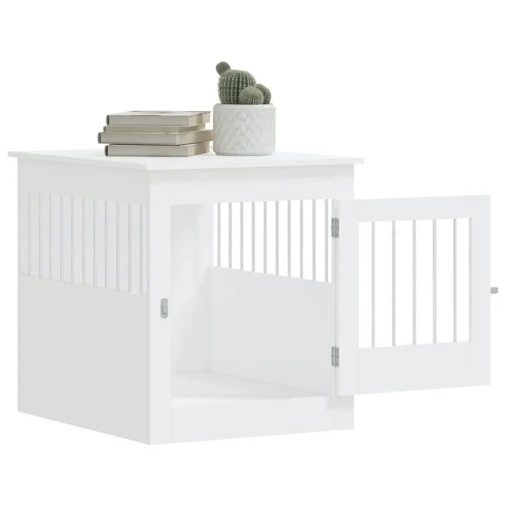 Dog Crate Furniture White 64.5x80x71 cm Engineered Wood 838330