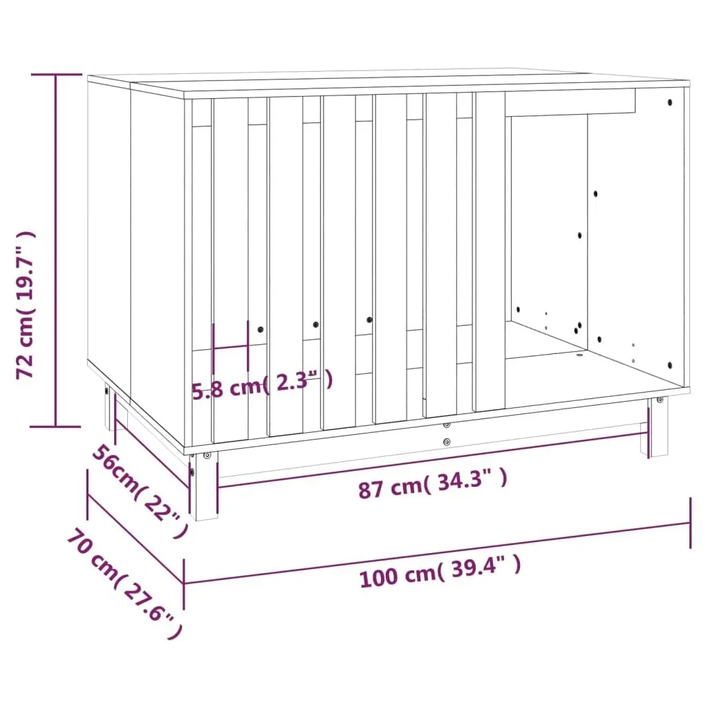 Dog House 100x70x72 cm Solid Wood Pine 822491