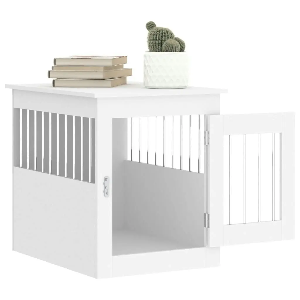 Dog Crate Furniture White 55x75x65 cm Engineered Wood 838316