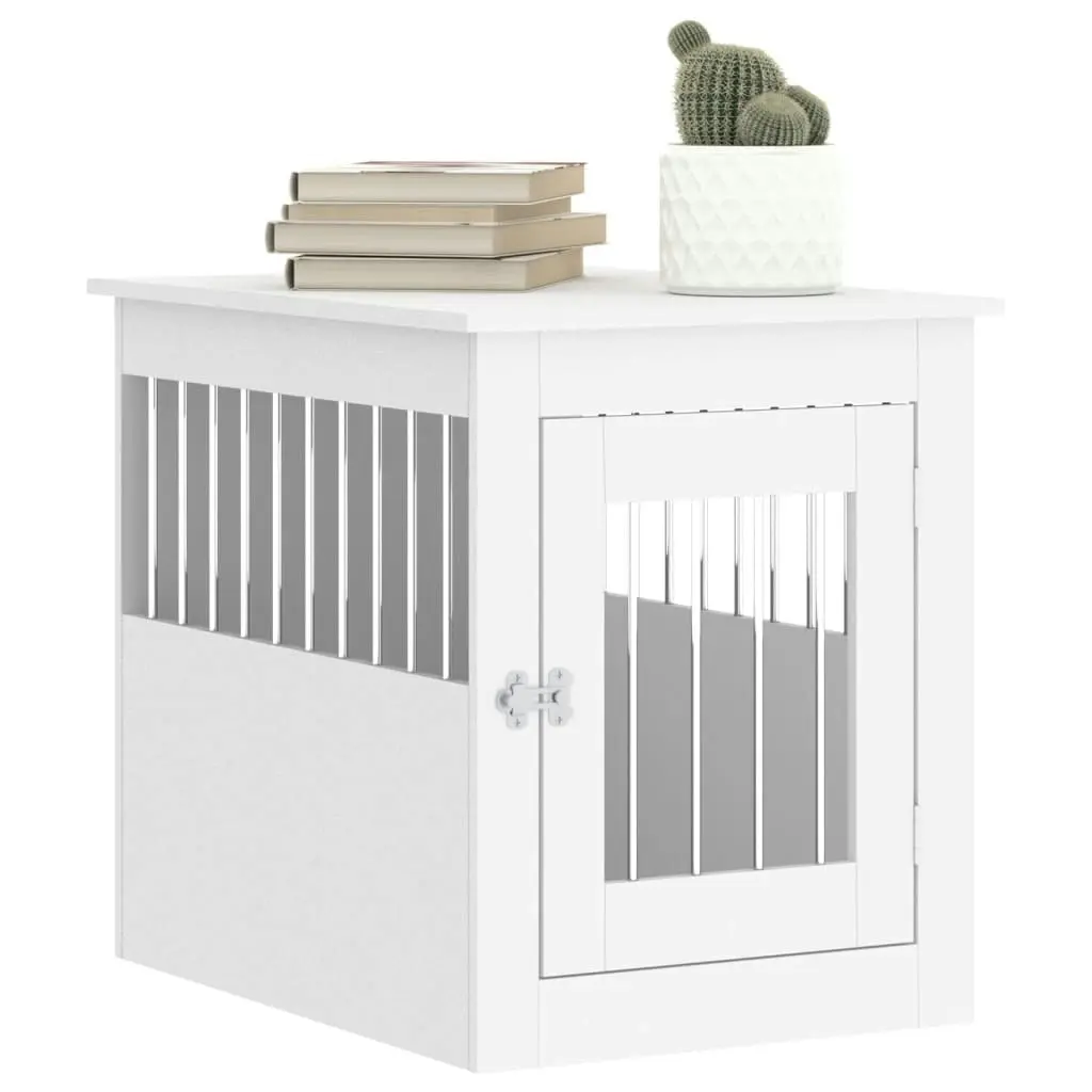 Dog Crate Furniture White 55x75x65 cm Engineered Wood 838316