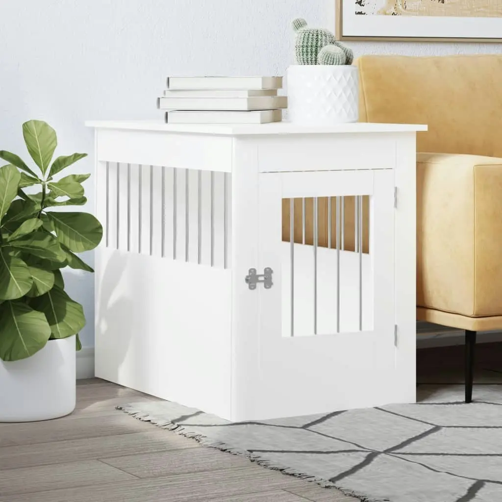 Dog Crate Furniture White 55x80x68 cm Engineered Wood 838323