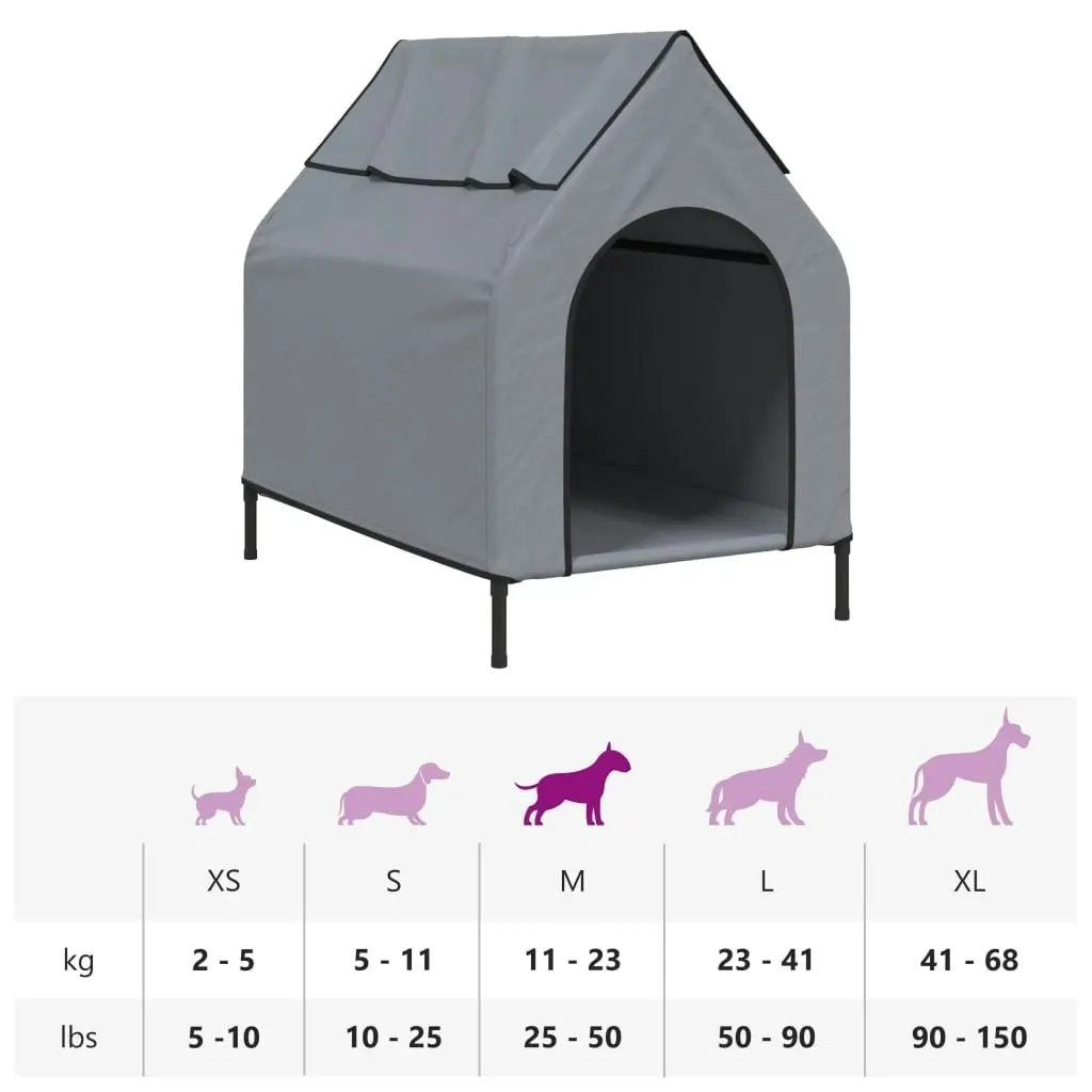 Dog House Light Grey Oxford Fabric and Steel 172591