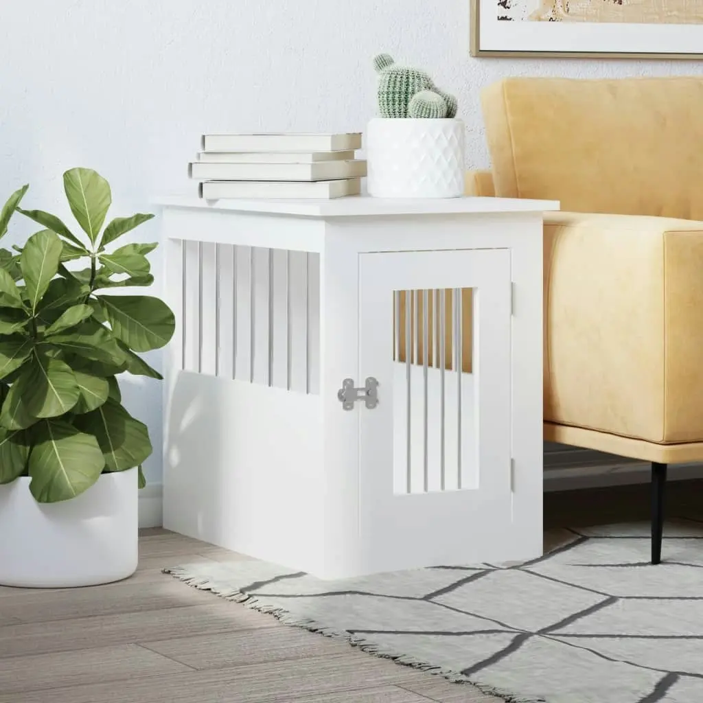 Dog Crate Furniture White 45x62x59 cm Engineered Wood 838309