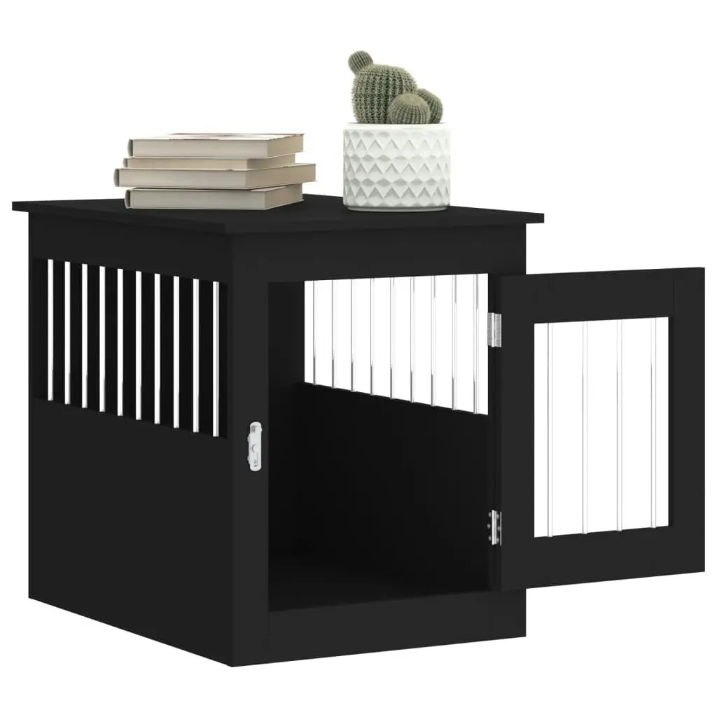 Dog Crate Furniture Black 55x75x65 cm Engineered Wood 838317