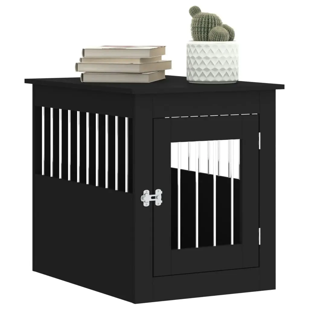 Dog Crate Furniture Black 55x75x65 cm Engineered Wood 838317