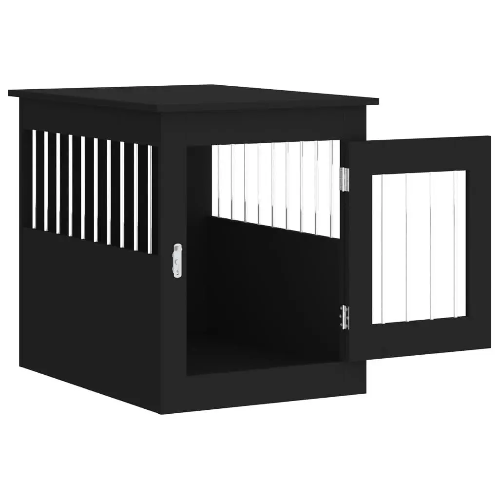 Dog Crate Furniture Black 55x75x65 cm Engineered Wood 838317