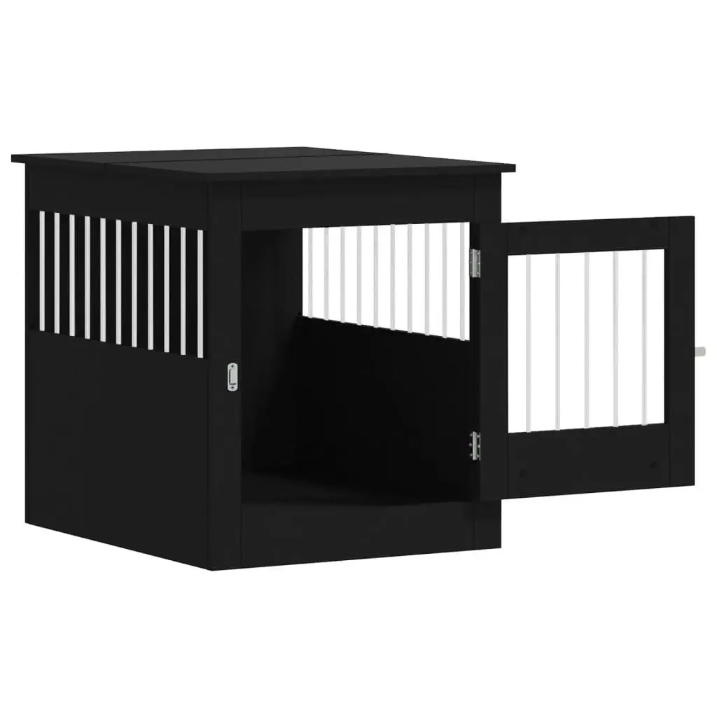 Dog Crate Furniture Black 64.5x80x71 cm Engineered Wood 838331