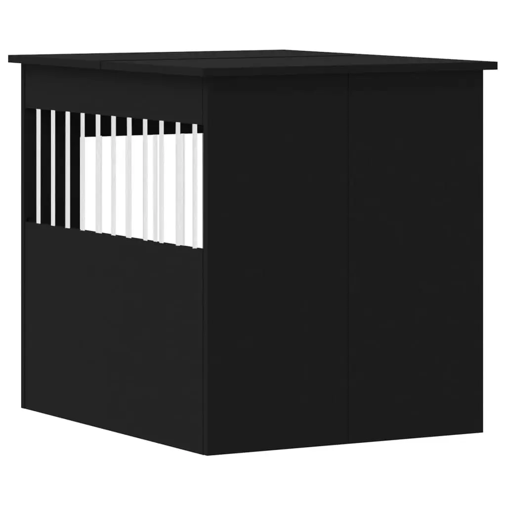 Dog Crate Furniture Black 64.5x80x71 cm Engineered Wood 838331