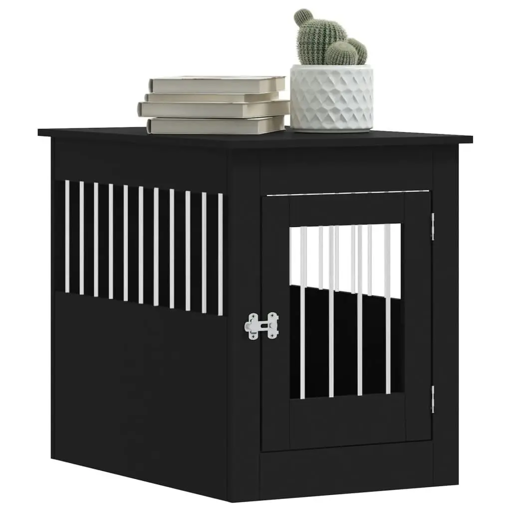 Dog Crate Furniture Black 55x80x68 cm Engineered Wood 838324