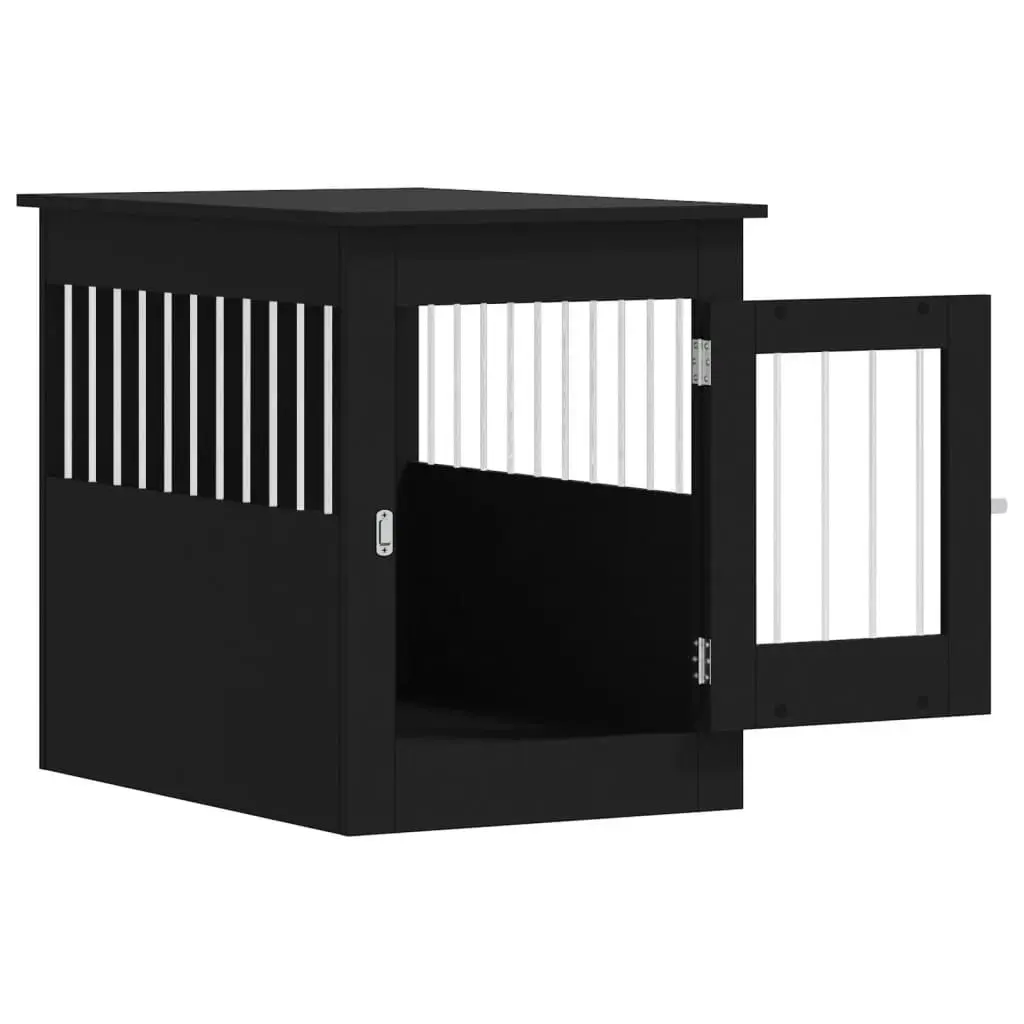 Dog Crate Furniture Black 55x80x68 cm Engineered Wood 838324