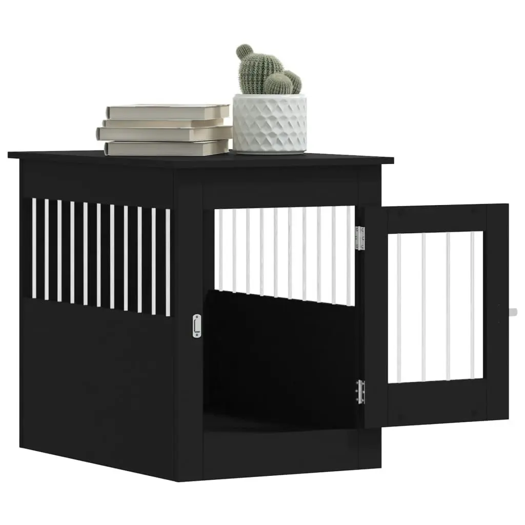 Dog Crate Furniture Black 55x80x68 cm Engineered Wood 838324