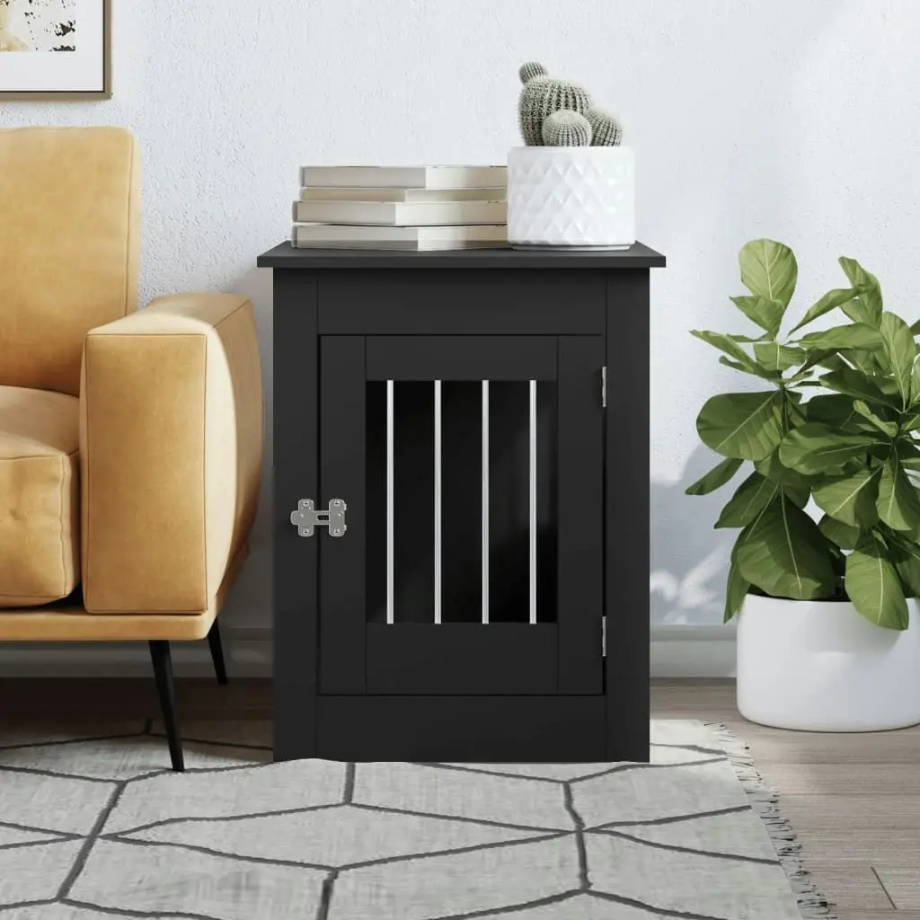 Dog Crate Furniture Black 55x80x68 cm Engineered Wood 838324