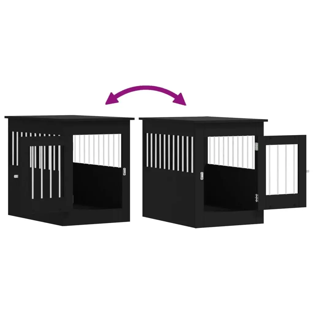 Dog Crate Furniture Black 55x80x68 cm Engineered Wood 838324