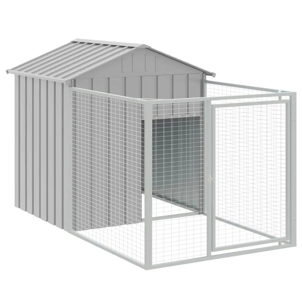 Dog House with Roof Light Grey 117x813x123 cm Galvanised Steel 3189066