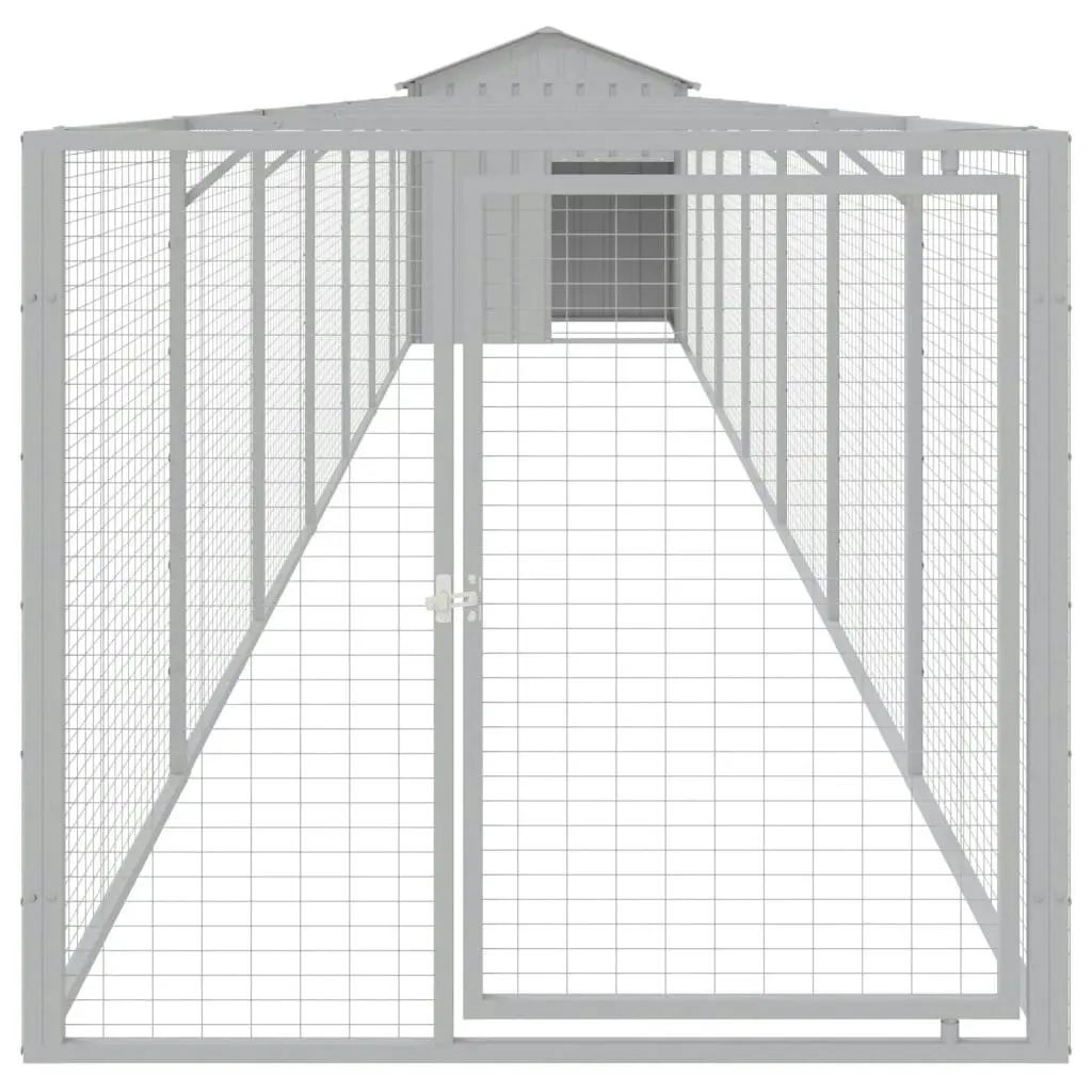 Dog House with Roof Light Grey 117x813x123 cm Galvanised Steel 3189066