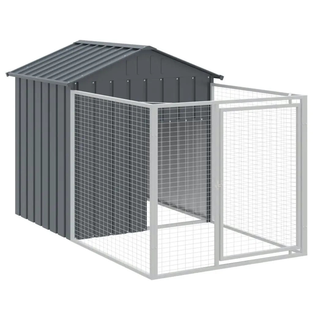 Dog House with Roof Anthracite 117x1221x123 cm Galvanised Steel 3189063