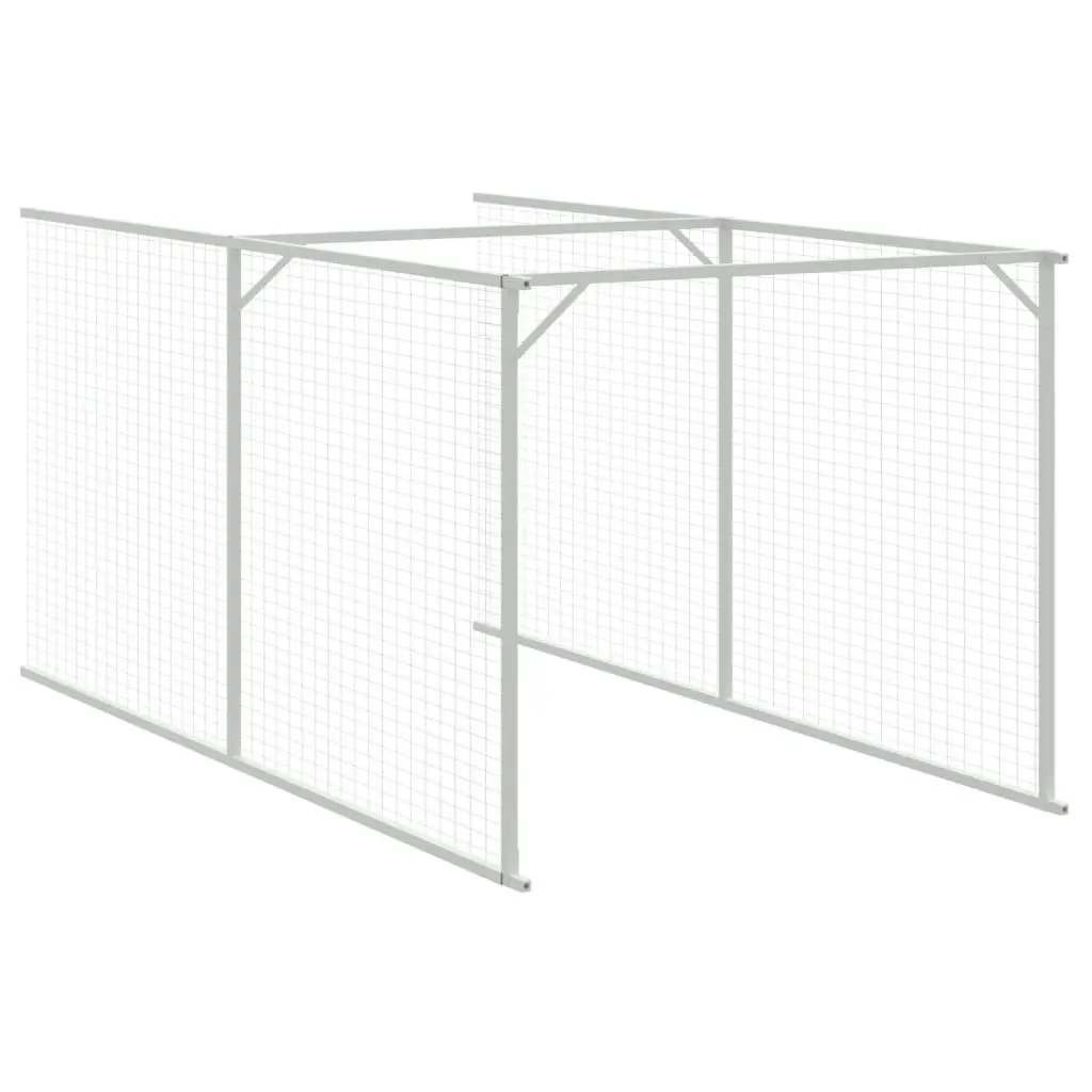 Dog House with Roof Light Grey 117x405x123 cm Galvanised Steel 3189064