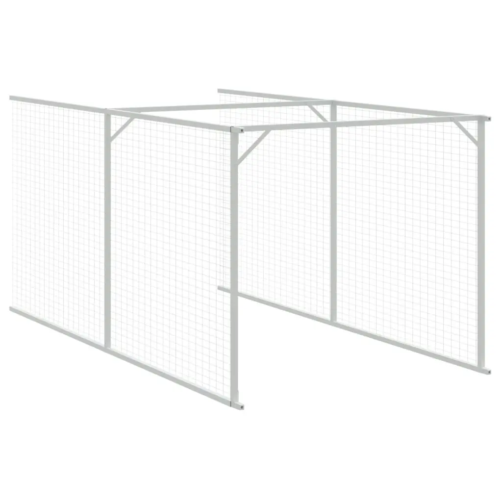 Dog House with Roof Light Grey 117x1221x123 cm Galvanised Steel 3189068