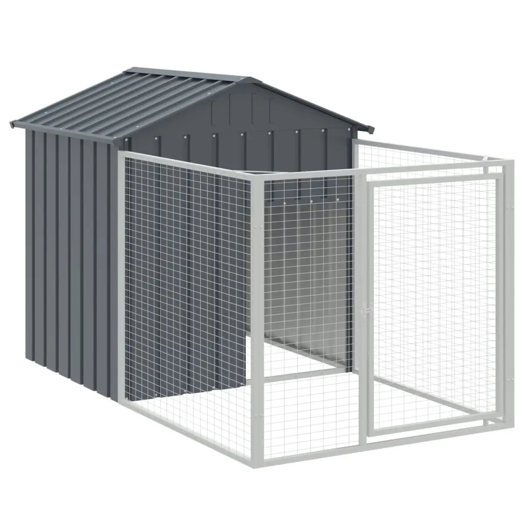 Dog House with Roof Anthracite 117x609x123 cm Galvanised Steel 3189060